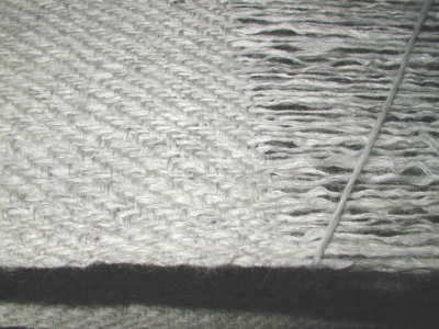 Close up of the weaving in progress