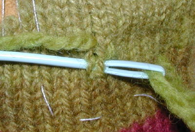 Bottom of the second duplicate stitch