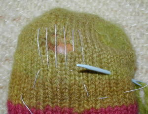 Hole with sewing thread framework